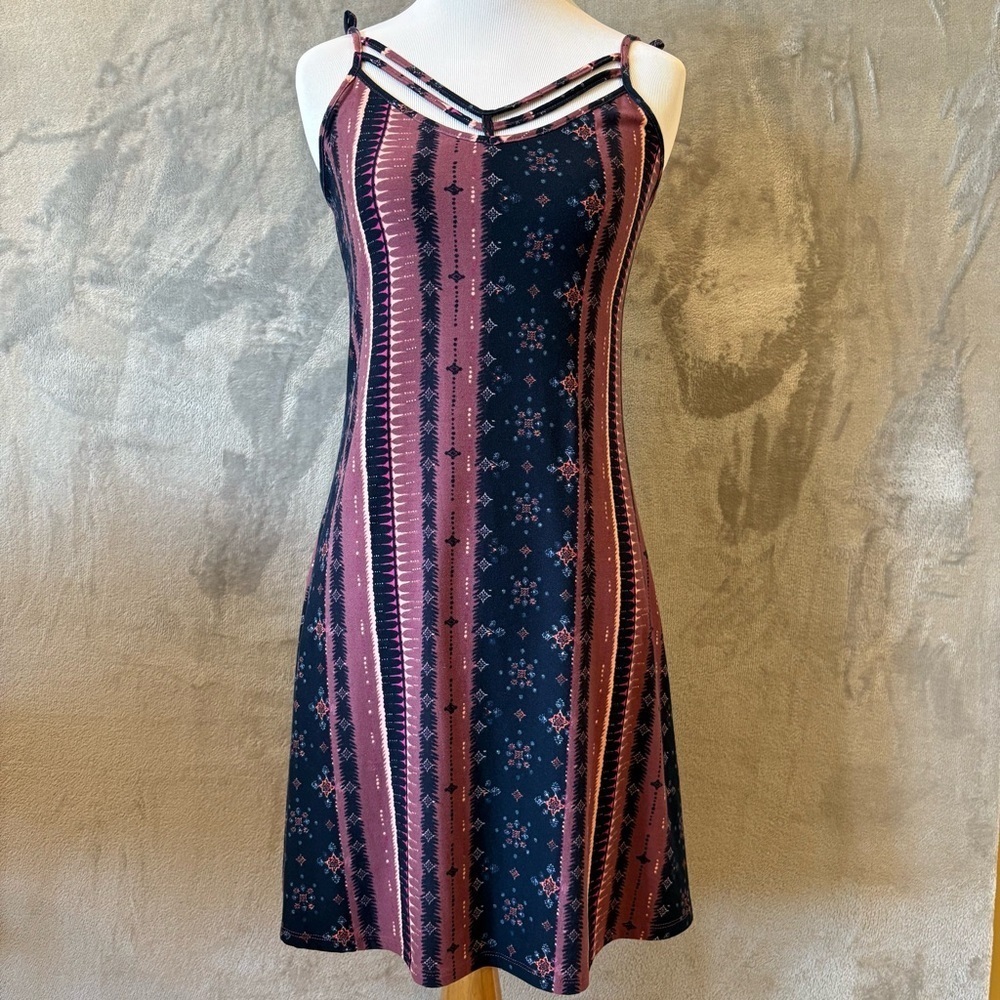 Y2K Festival Tribal Mudd Stretch Tank Dress Sz XS